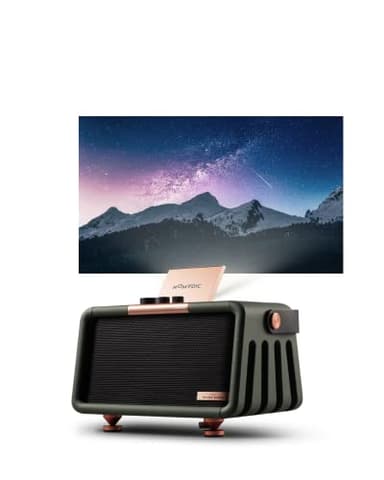 NOMVDIC X300 Outdoor Projector, Battery Powered Projector, Portable Projector with WiFi and Bluetooth, 16W Harman Kardon Speakers, 110" Screen, 1080P, Movie Projector for Outdoor Use