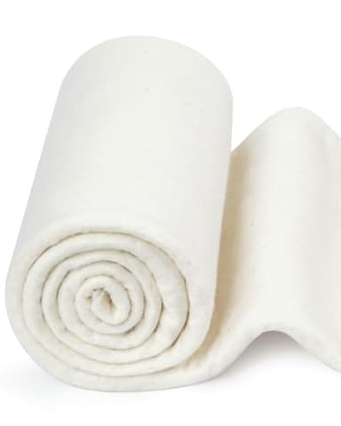 FIVEIZERO 100% Natural Cotton Quilt Batting–47Inchx1Yard Large Lightweight Batting Fabric,Quilting Batting by The Yard for Sewing,Crafts,DIY,Potholders,Backing,Wadding,Twin & King Size Quilt Projects