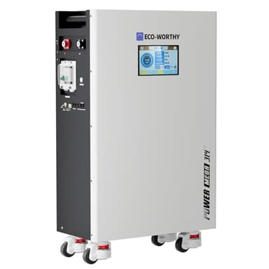 ECO-WORTHY Powermega 48V 314Ah LiFePO4 Battery, 16.1kWh Energy Storage with Breakers, 200A Active Balancing BMS, Aerosol Fire Protection,7" LCD and Bluetooth, RS485/CAN/RS232 for Off-Grid&Home Backup
