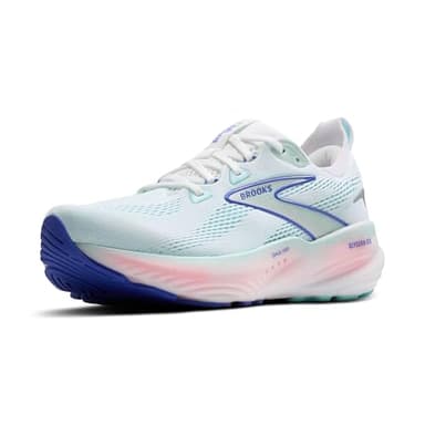 Brooks Women’s Glycerin GTS 22 Supportive Running Shoe - White/Limpet Shell/Amparo Blue - 9 Wide