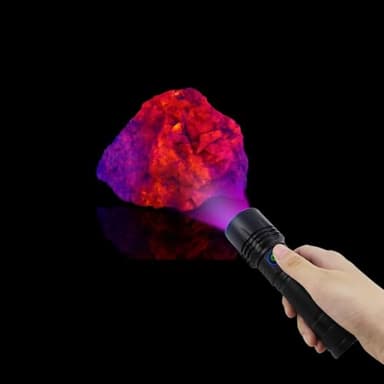 Ausbond Uv Flashlight for Rocks and Minerals,Gemstones,Uranium Glass,Blood Tracking Black Light for Night Hunting Deer High Power Short Wave/Long Wave 365nm Uv Light(20W High Power)