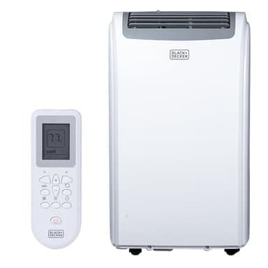 BLACK+DECKER 12,000 BTU Portable Air Conditioner with 9,000 BTU Heating, 4-in-1 AC, Heater, Dehumidifier and Fan, Portable AC Unit with Remote Control, Window Kit Included, White, BPP08HWTB