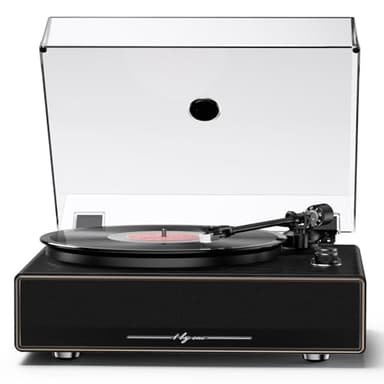 1 BY ONE High Fidelity All-in-One Record Player, Vinyl Turntable with Built-in Speakers, Magnetic AT-3600L Cartridge, RCA Line Out, Belt-Drive Stereo Turntable