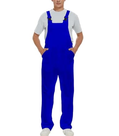 WORK IDEA Men's Bib Overalls Workwear Fashion Lightweight Jumpsuit with Pockets, Royal Blue, XXXL