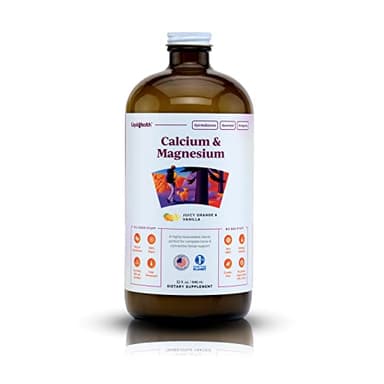 LIQUIDHEALTH Calcium & Magnesium Adult Liquid Vitamin Supplement - Bone, Joint, Muscle, Connective Tissue Support, Heart Health, Essential Nutrients - Made in the USA, Vegan, Non GMO, No Sugar (32 oz)