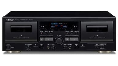 TEAC W-1200B Dual Cassette Deck with Recorder with USB Pitch Control Karaoke-Mic-in and Remote