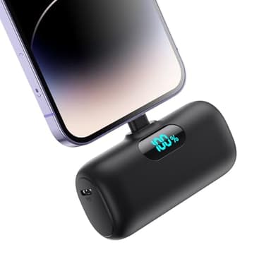 Mini Portable Charger for iPhone 14/13 Series,Upgraded 5000mAh PD Fast Charging Battery Pack,LCD Display Cute Power Bank Portable Phone Charger for iPhone 14/14 Pro Max/13/12 Pro/11/XS/XR/X/8/7/6