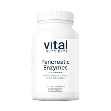 Vital Nutrients Pancreatic Enzymes 1000mg (Full Strength) - Pancreatin Digestion Supplement with Protease, Amylase & Lipase - Digestive Enzymes - Gluten, Dairy, and Soy Free - 90 Capsules