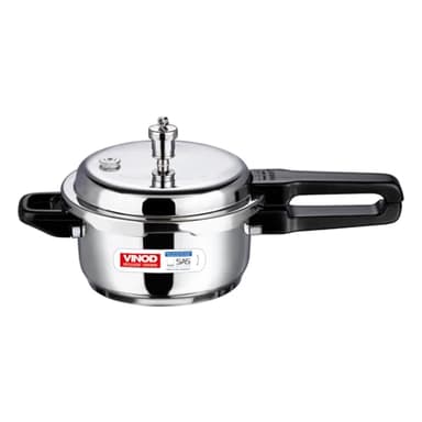 Vinod V-2L Stainless Steel Sandwich Bottom Pressure Cooker, 2-Liter,Silver,Medium