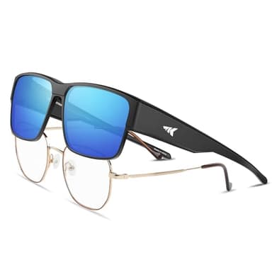 KastKing Molino Fit-Over Polarized Sunglasses,UV400 Protection Ultralight Wraparound Fishing Sports Sunglasses, TAC Lenses
