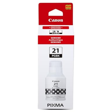 Canon GI-21 Genuine Pigment Black Ink Bottle, Compatible with Megatank PIXMA G1220, G2260, G3260, G1230, G2270, G3270, G4270, G3290, and G4280 Printers