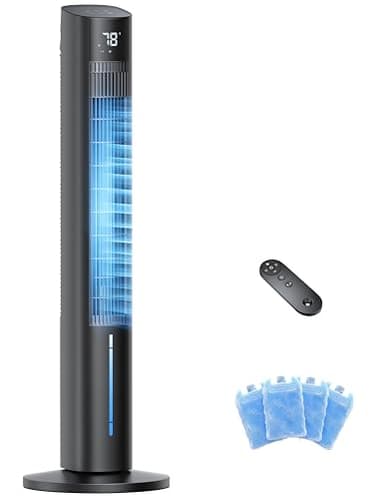Windowless Portable Air Conditioners, 45" 3-IN-1 Evaporative Cooler for Room No window, 12H Timer & 60° Swing, 1.06Gal Water Tank & 4 Ice Packs, Quiet Portable ac Unit with Remote for Bedroom