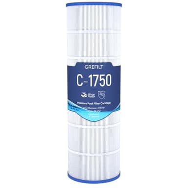Grefilt C1750 Pool Filter Cartridge, Compatible with Hayward C1750, CX1750RE, Replacement for Pleatco PA175, Unicel C-8417, Filbur FC-1294, Sta-Rite PXC175, 175 sq.ft, Dimensions: 28 3/16" x 8 15/16"