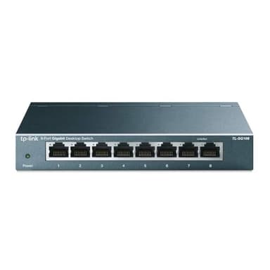 TP-Link 8 Port Gigabit Ethernet Network Switch - Ethernet Splitter | Plug & Play | Fanless | Sturdy Metal w/ Shielded Ports | Traffic Optimization | Unmanaged | Lifetime Protection (TL-SG108)