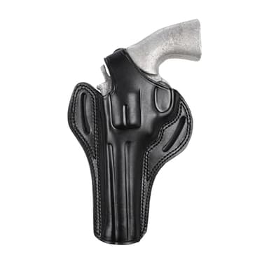 Pusat Holster Premium Leather Thumb Break Belt Holster 6 inch for Revolver Colt Python, Colt King Cobra, Colt Trooper MK III, Colt Diamondback (Black Left Hand, Colt Trooper MK III)