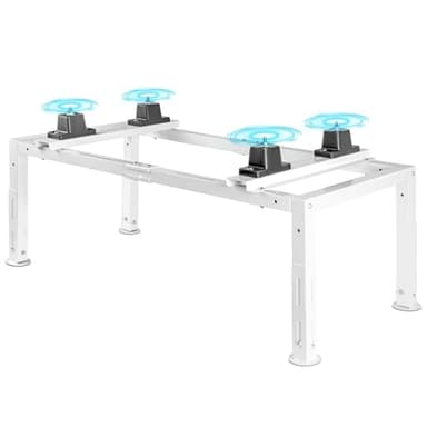 Eastrexon Anti-Vibration Mini Split Stand for 9,000-24,000 BTU Ductless Mini Split Air Conditioner Heat Pump, Adjustable Heavy Duty Mini Split Ground Stand for Outdoor Use, 400LBS Load Capacity