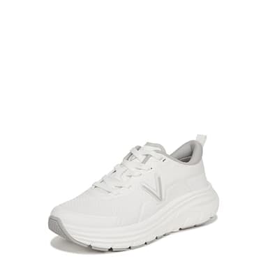 Vionic Women's Walker Walk Max Lace Up– Supportive Deep Cushioning Enhanced Performance Walking Sneaker White Fabric 8.5 Wide