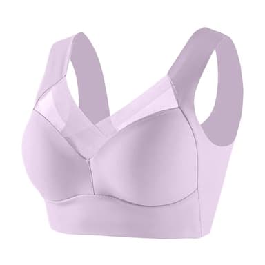 Zen Chic Bras for Older Women Seniors Wireless Push-Up Seamless Breathable Anti-Sagging Full Coverage Comfort Zenchic Bralettes Elderly Womens Mom Grandma Lift Up Soft Lounge Underwear Purple L