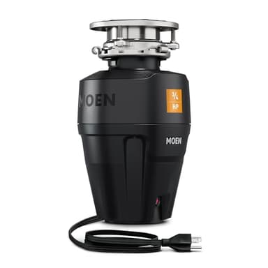 Moen Black EX Series Host Series 3/4 Horsepower Improved Installation Garbage Disposal, EX75C