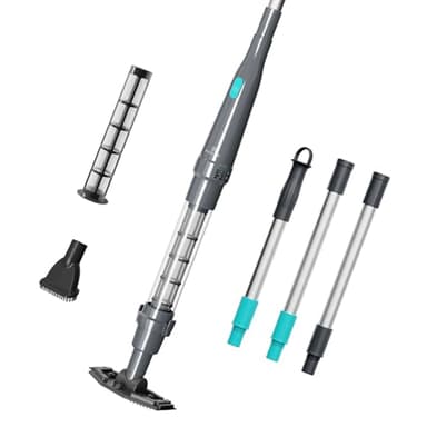 Handheld Spa Hot Tub Vacuum- Cordless Small Above Ground Pool Cleaner with 2 Brush Heads, 90 Mins Running Time, 12 Gallons/Min Powerful Suction, Ideal for Cleaning Debris and Sand Underwater, Black