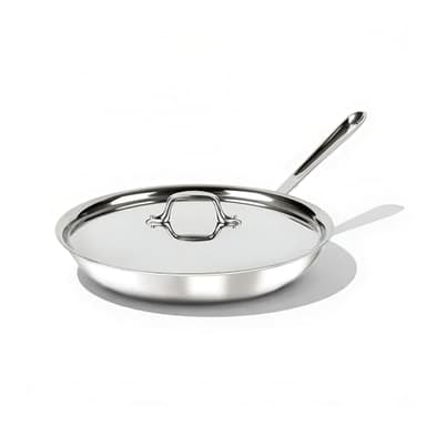 All-Clad D3® Stainless Steel 12 inch Frying Pan With Lid- Made in the USA- The Original Bonded Professional Cookware- Oven Safe & Induction Compatible