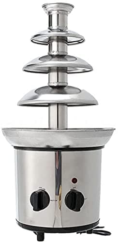 ZEVELOO Chocolate Fountain Machine Electric Chocolate Fondue Fountain Machine Stainless Steel 4-Pound Capacity for Chocolate Candy Butter Cheese (4-Tier)