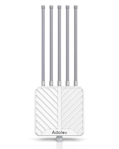 AX3000 Outdoor WiFi 6 Extender, IP67 Weatherproof Outdoor Access Point, Dual Band High Power Long Range WiFi Extender Signal Booster, 5x8dBi Antennas, Compatible with Starlink for Farm, Yard, Campsite