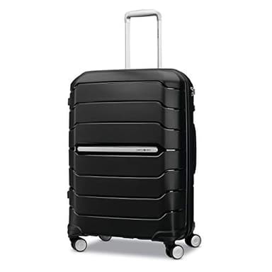 Samsonite Freeform 24-Inch Medium Luggage with Dual 360° Spinner Wheels - Checked Suitcase - TSA Lock, Airline-Approved - Durable Polypropylene Expandable Hardshell for Lightweight Travel - Black