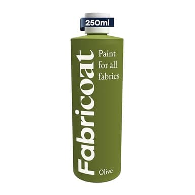 Fabricoat - Fabric Paint for Furniture - 8.5oz / 250ml Olive - Restore or Change the Color of Couches, Chairs, Upholstery, Soft Furnishings, Car Interiors, Clothing, & Footwear