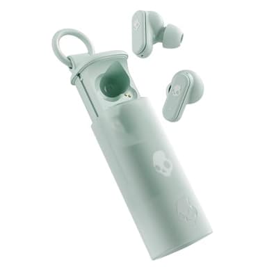 Skullcandy Dime Evo Wireless Earbuds, Bluetooth Headphones, Noise Isolating Fit, Up to 36 Hours Battery, Microphone for iPhone Android, Easy Carry with Clip-Anywhere Case - Preppy Sage