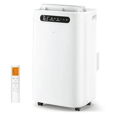 14000 BTU Portable Air Conditioners, Cools Up to 700 Sq.Ft, Portable AC Unit with Remote Control, Cooling, Fan, Dehumidification, Sleep Mode& Installation Kits for Large Rooms, White