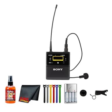 Sony UTX-B40 Wireless Lavalier System (UC14: 470–542 MHz) | UWP-D Audio Transmission, NFC Pairing & Extended Runtime + AA with Charger + Cable Ties + More