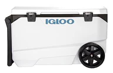Igloo Marine Ultra 90 QT Cooler, Insulated Cooler Chest with Soft Ride Wheels, Leak-Proof Outdoor Hard Cooler, 5-Day Ice Retention, 137 Can Capacity