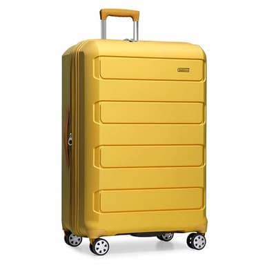 Traveler's Choice Pagosa Hardshell Expandable Luggage with Spinner Wheels, Yellow, 30-Inch Large