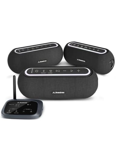 Avantree Harmony A2 – Wireless Auracast Speaker System for Whole-Home Background Audio, Expandable Setup, One-Button Control, Bluetooth/Optical/AUX Input, for Home, Stores & Small Venues