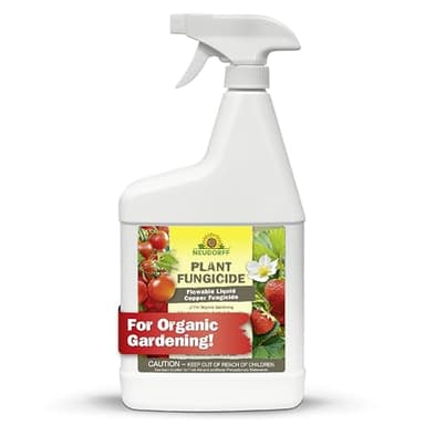 Neudorff Plant Fungicide Spray, Copper Soap Fungicide for Roses, Fruits & Vegetables Control Powdery Mildew and Other Diseases and Fungus for Organic Gardening, Ready-to-Use (32 oz)