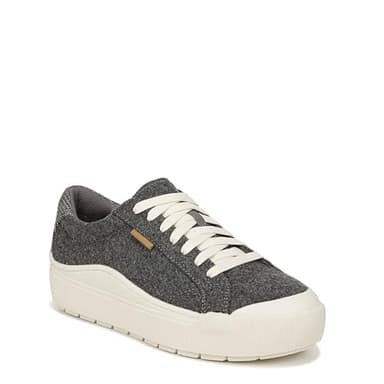 Dr. Scholl's Shoes Womens Time Off Platform Slip On Fashion Sneaker Charcoal Wool Fabric 9 M