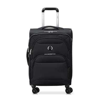 DELSEY PARIS Sky Max 2.0 Softside Expandable Luggage with Spinner Wheels, Black, Carry-on 21 Inch
