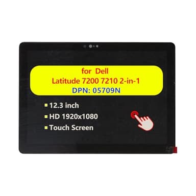 05709N 5709N LQ123N1JX35 Replacement for Dell Latitude 7200 7210 2-in-1 Laptop Touchscreen Display LCD Touch Screen Module Digitizer Assembly with Bezel 1920x1080