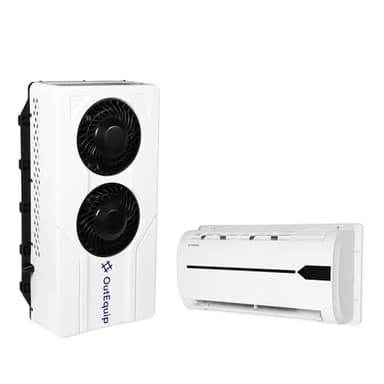 12V 12500 BTU Mini Split Air Conditioner Unit, Quiet Cooling Air Conditioner, Dual Fan Quiet Portable Car AC for Trucks, RVs, and Vehicles