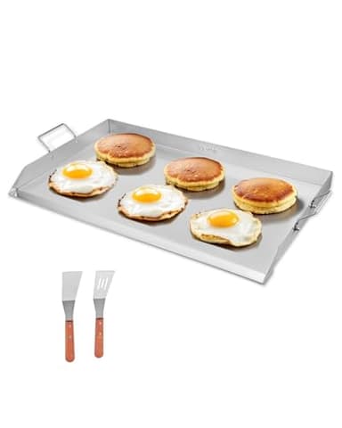 VEVOR Stainless Steel Griddle, 36x22 inch Universal Flat Top Rectangular Plate, Gas Grill Griddle for BBQ Grill, Teppanyaki, Portable Family Cookware with Handle, for Camping Tailgating Party