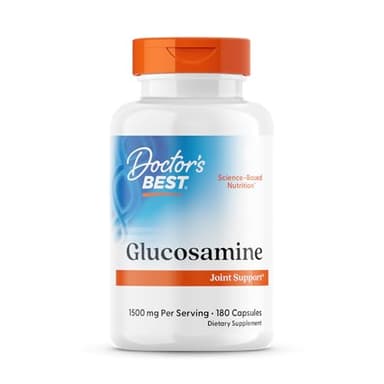 Doctor's Best Glucosamine Supplement for Men & Women - Glucosamine 1500mg Per 2 Capsules, Joint Health Support for Adults, Gluten Free, Non GMO, Soy Free - 180 Caps