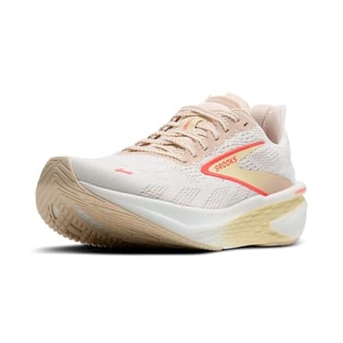 Brooks Women’s Hyperion 2 Neutral Running Shoe - White/Peach/Coral - 9.5 Medium
