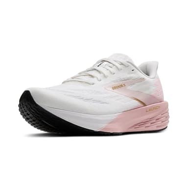 Brooks Women’s Launch 11 Neutral Running Shoe - White/Gold/Pink - 9 Medium