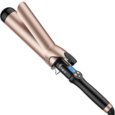 2 Inch Curling Iron Extra Long Barrel for Long Hair, Large Barrel Curling Wand Ceramic Tourmaline with LCD Display,10 Temps, Dual Voltage