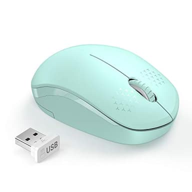 seenda Wireless Mouse for Laptop, 2.4G Noiseless Mouse with USB Receiver - Optical Tracking Portable Computer Mice for Chromebook, PC, Tablet, Windows System, 24 Months Battery Life - Mint Green