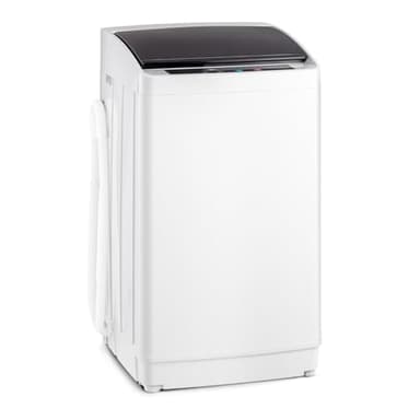 ROVSUN 17.8LBS Portable Washing Machine, Full-Automatic Electric Laundry Machine with Stainless Steel Drum, Compact Washer and Spin Dryer Combo with Drain Pump for Apartment, Dorm, Home