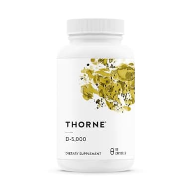 THORNE - Vitamin D-5,000 - Vitamin D3 Supplement - Supports Healthy Bones, Teeth & Muscles, Plus Cardiovascular & Immune Function* - NSF Certified for Sport - Gluten, Dairy & Soy-Free - 60 Capsules