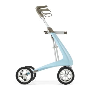 byACRE Carbon Ultralight Rollator Walker - World's Lightest Carbon Rollator - Only 10.6 lbs | Indoor and Outdoor Use | Foldable with seat and Easy to Travel with (Morning Blue, Wide Track)