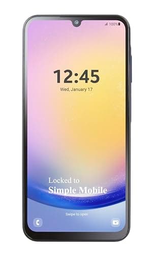 Simple Mobile, Samsung Galaxy A25 5G, 128GB, Prepaid Smartphone, Black, 50MP Main Camera, Locked